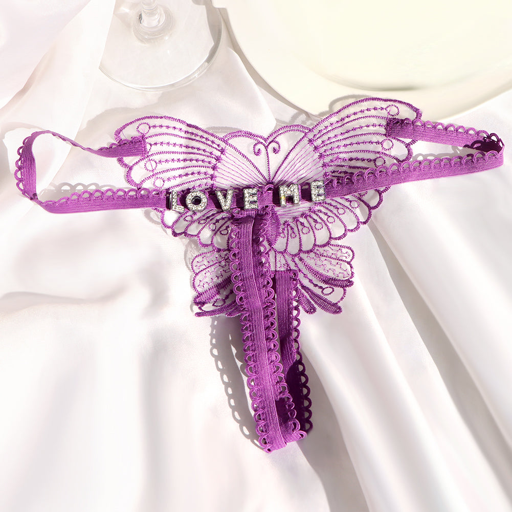 Open Bottom - Personalized Butterfly Thong