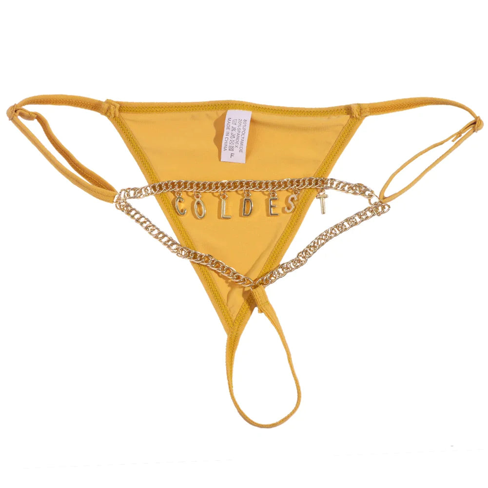 Personalized Chain Thong - Thin letters