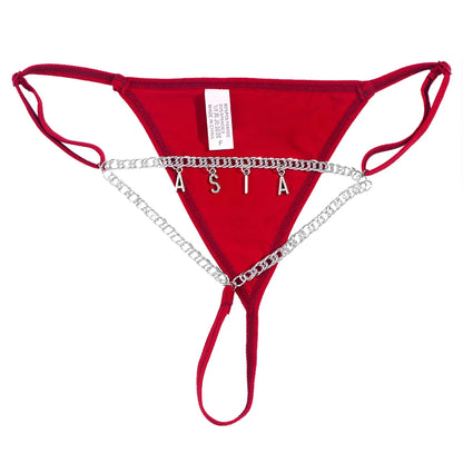 Personalized Chain Thong - Thin letters
