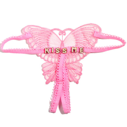 Open Bottom - Personalized Butterfly Thong