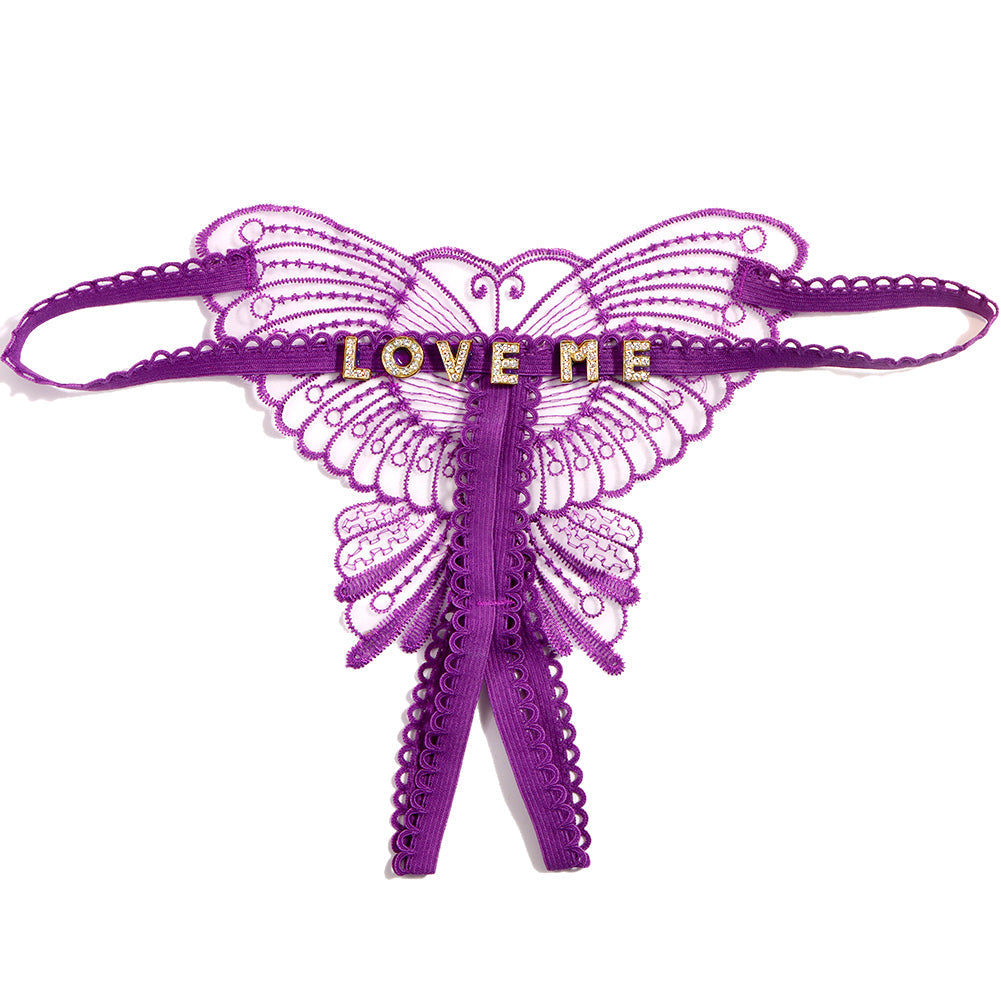 Open Bottom - Personalized Butterfly Thong