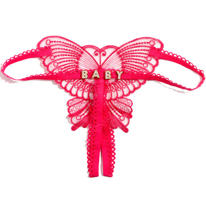 Open Bottom - Personalized Butterfly Thong