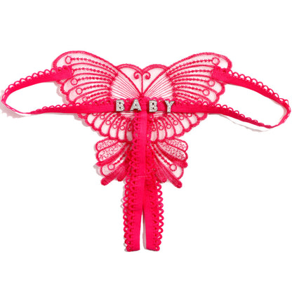 Open Bottom - Personalized Butterfly Thong