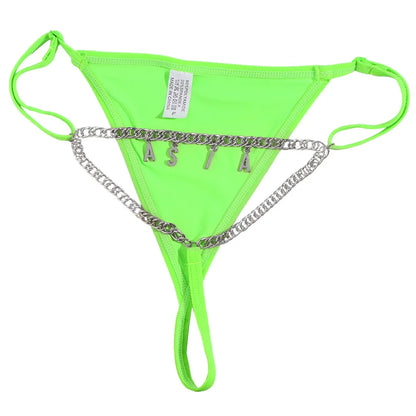 Personalized Chain Thong - Thin letters